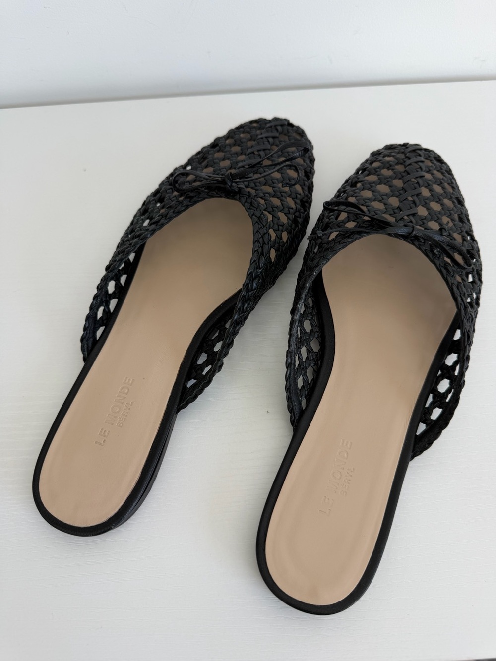 Le Monde Beryl 39 Black Woven Regency Mules - Picture 5 of 8